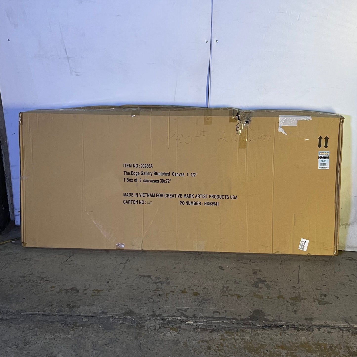 ZA@ CREATIVE MARK The Edge Professional Stretched Canvas W/ 4 Paintable Edges Sz 1 1/2" x 30" x 72", White 90286A