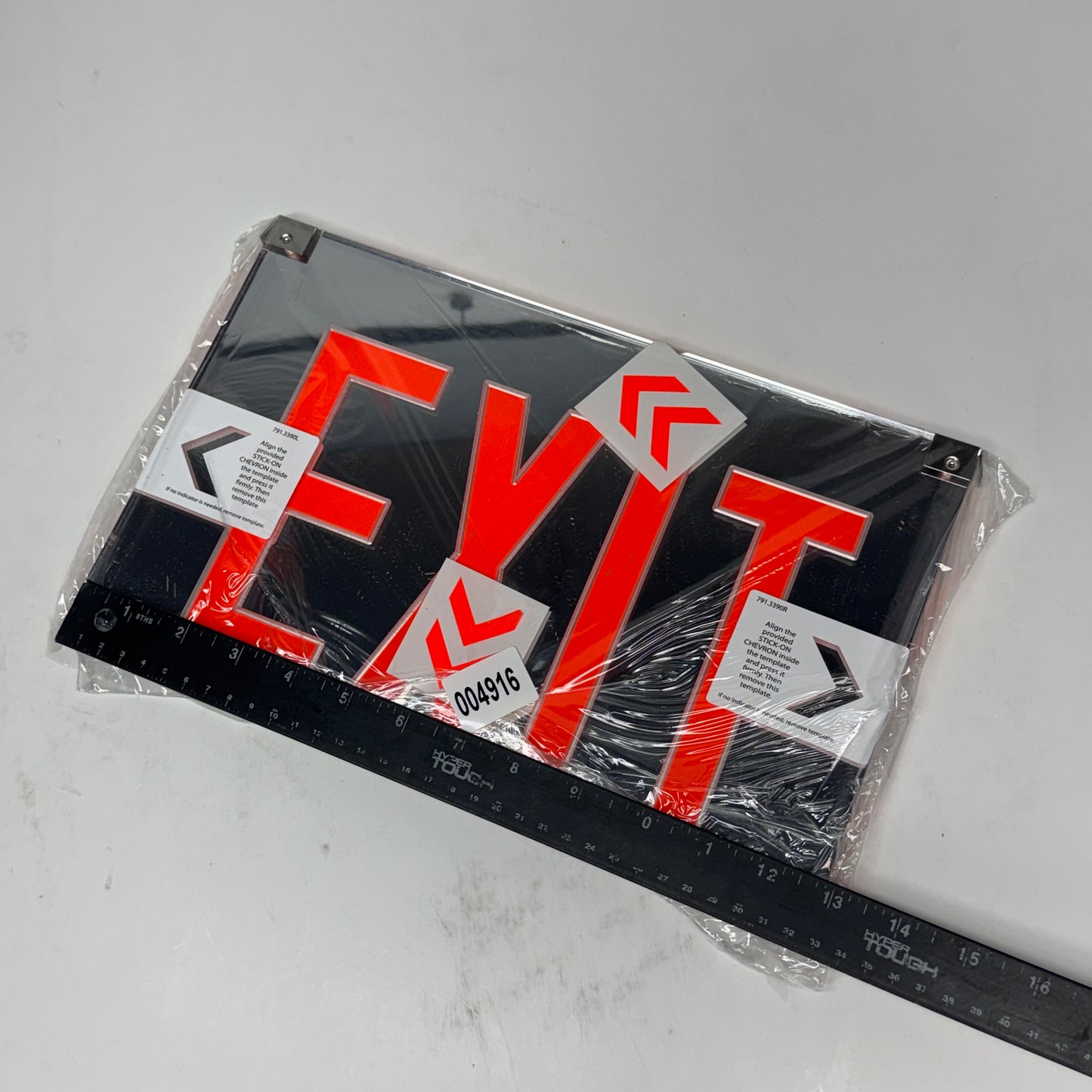 EMERGI-LITE Double-Face Red LED Exit Sign, Angular Trim, Universal Arrows LXN2NRMUA-A-D