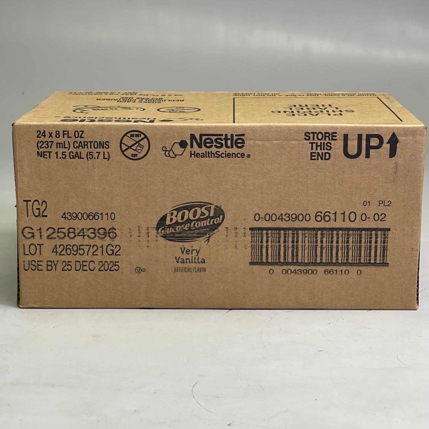 ZA@ NESTLE (24 Pack) Boost Breeze Very Vanilla Flavor 8 fl oz BB 12/25 F