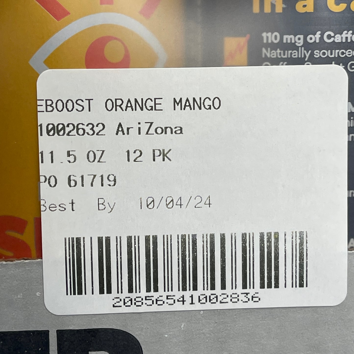 ZA@ EBOOST 12PK! Super Fuel Energy Drinks Sparkling Orange Mango 11.5 fl oz (10/24)