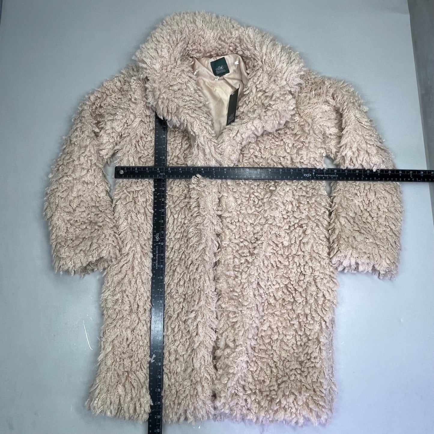 WILD FABLE Collared Shaggy Jacket 100% Polyester Lining Women's Sz XS Beige