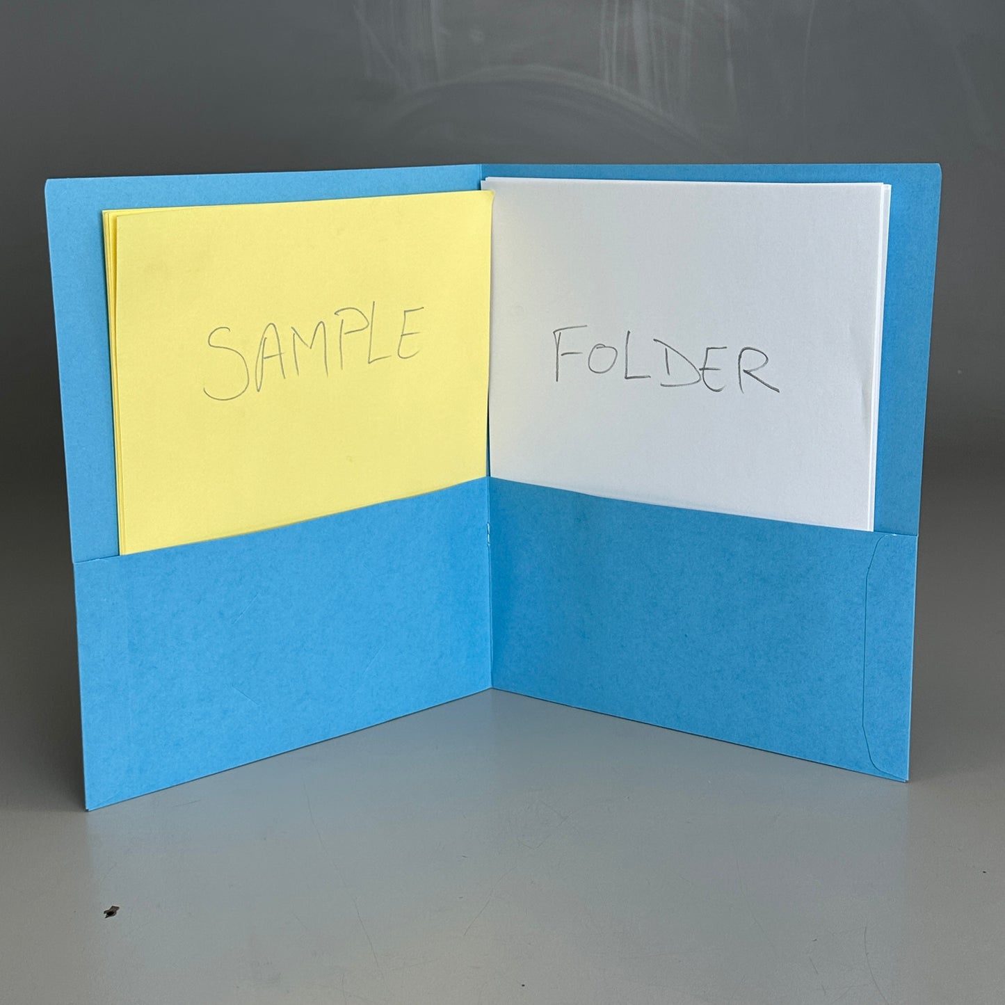 SKILCRAFT Double Pocket Presentation Portfolio Letter 9.5"x11.5" Light Blue 25/case