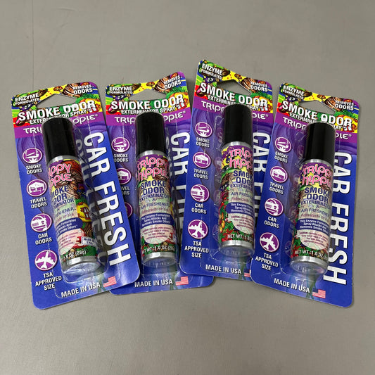 SMOKE ODOR (4 PACK)Exterminator Spray Air/Car Freshener Trippy Hippie Scent 1oz