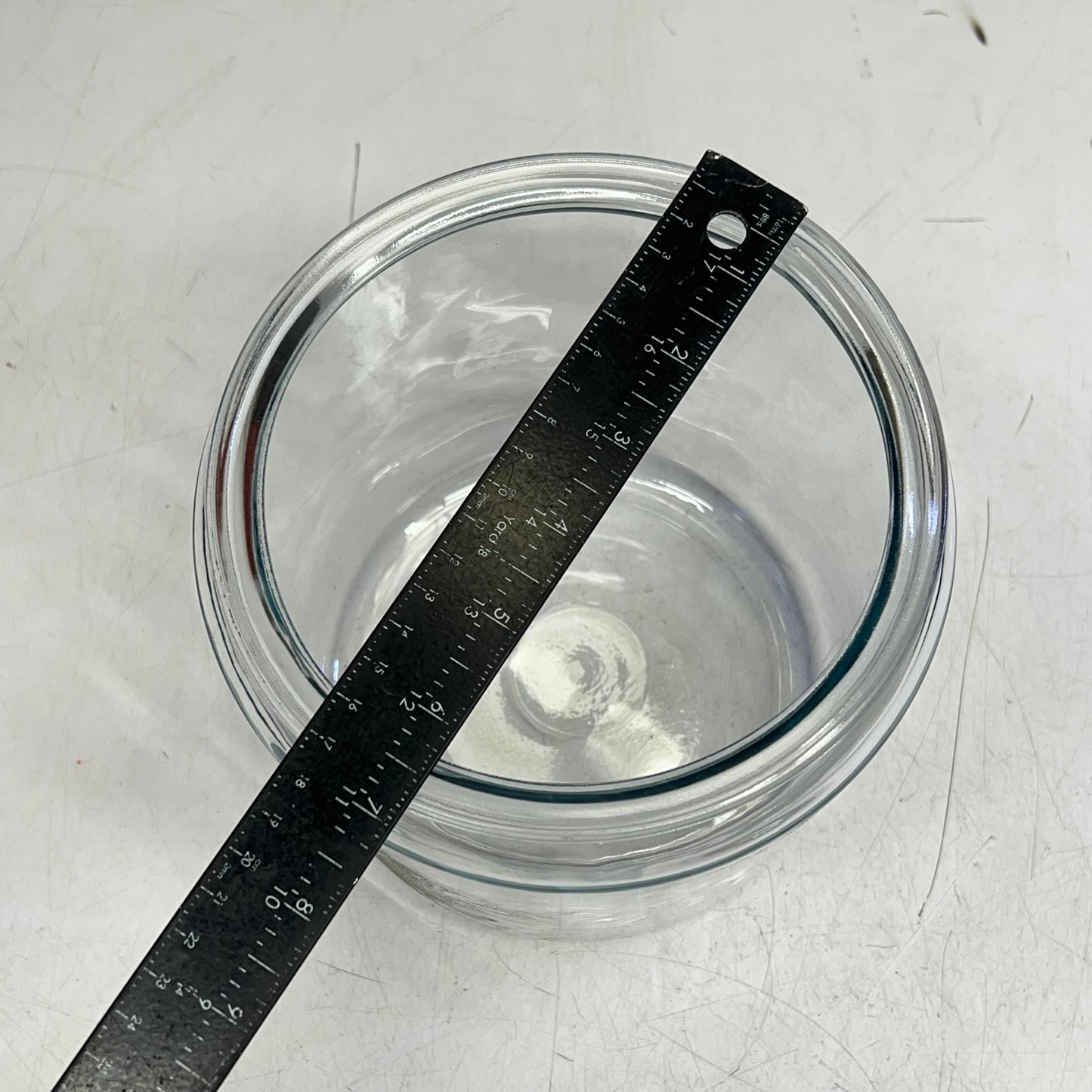 ZA@ (2 PACK) Clear Jars (missing Lids) 6.5" ID 8" Tall Clear (As-Is)