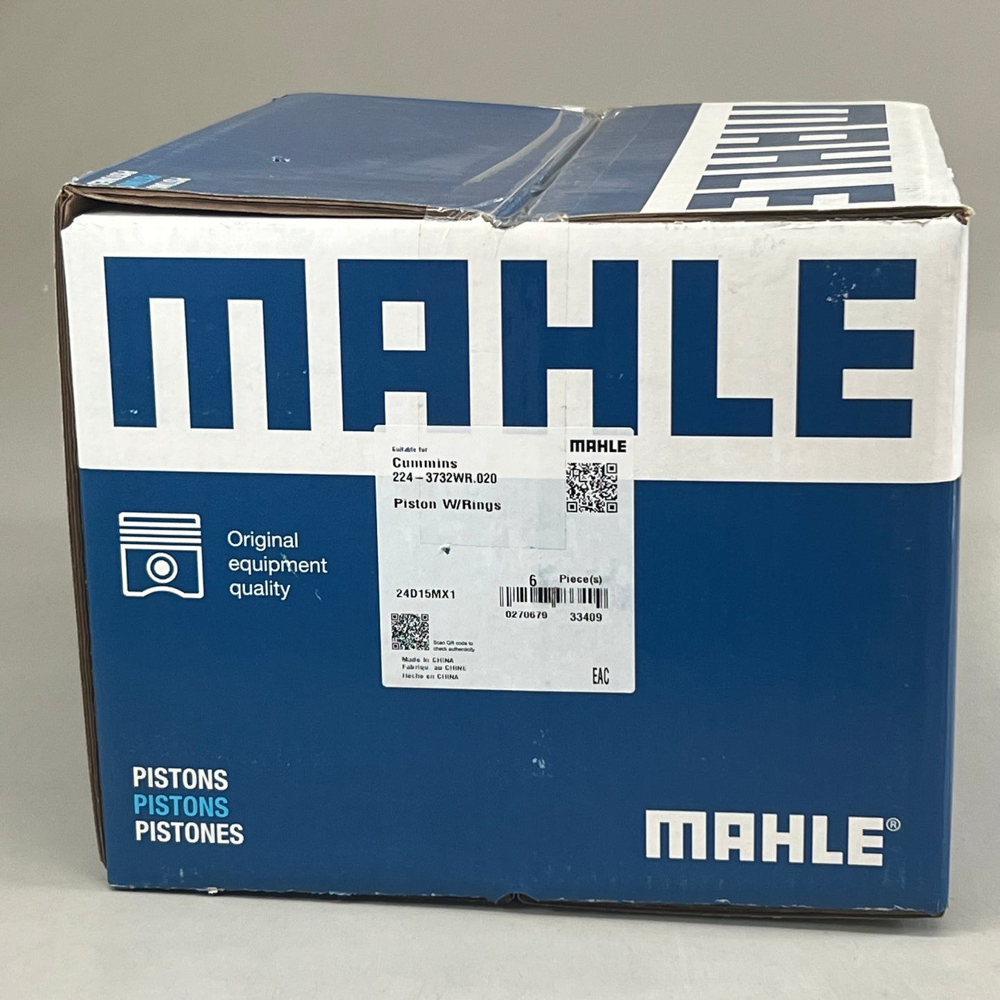 MAHLE Piston W/Rings For Cummins 224-3732WE.020