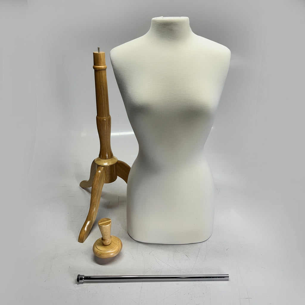 MANNEQUINS EXPRESS Dressmaker Jersey Form Female Mannequin W/ Stand Ivory 70380