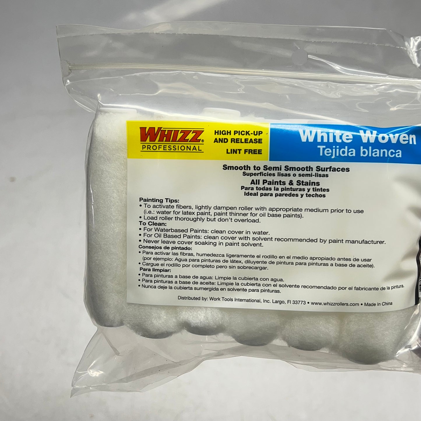 WHIZZ PROFESSIONAL (12 PACK) High Pick-up & Release 3/8" Nap 4" L White 44418