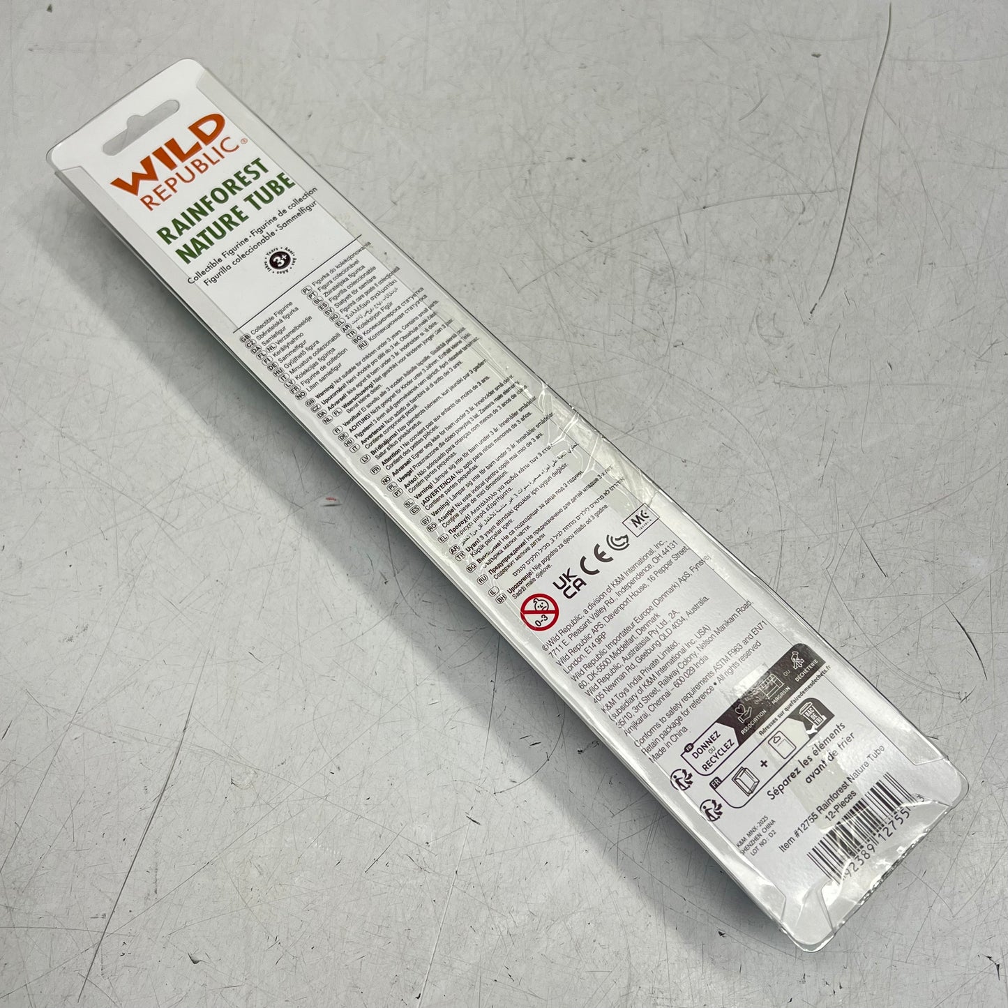 ZA@ WILD REPUBLIC (12 PIECES) Tube Of Collectable Rainforest Figurines & Playmat B