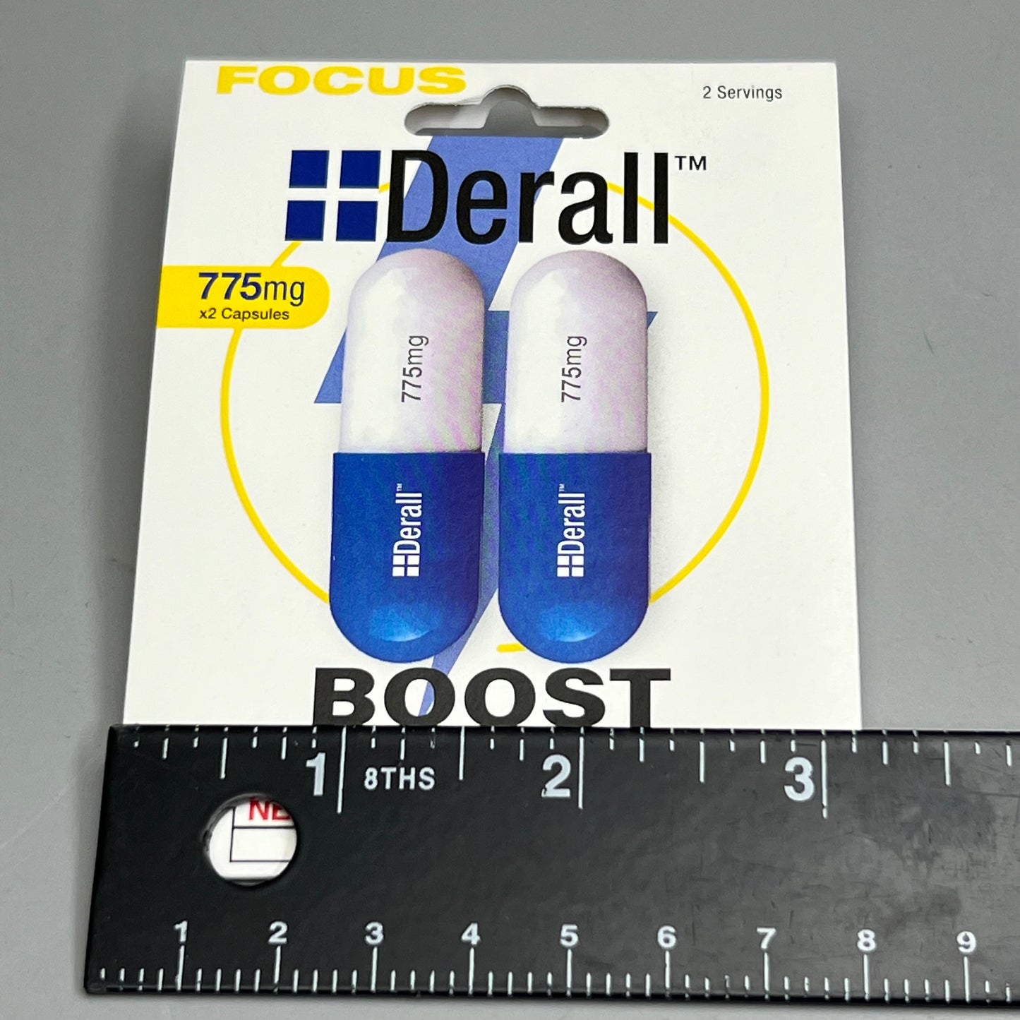 DERALL BOOST (12 PACK) Nootropic Brain Booster Focus 775 mg 2 Capsules per Pack