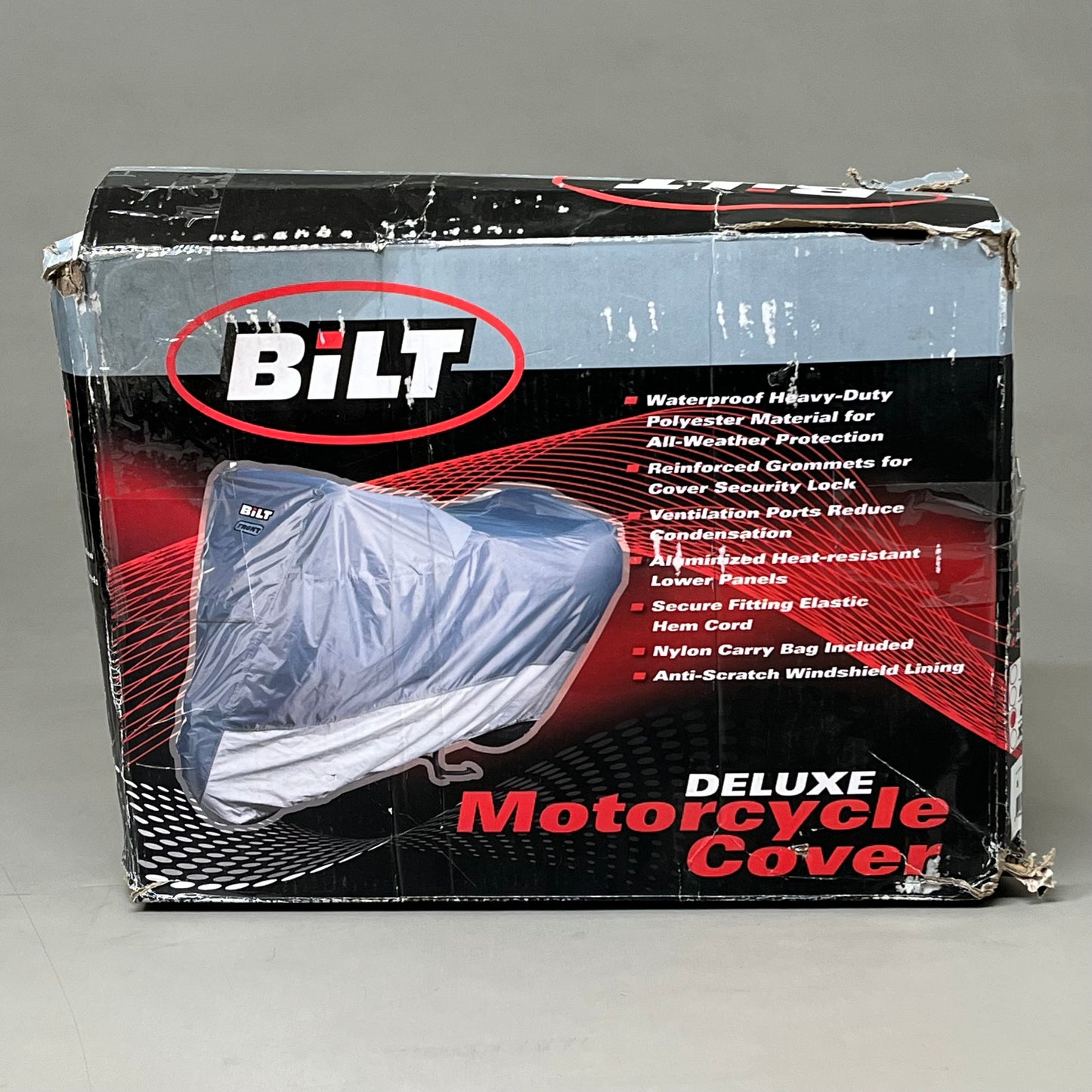 BILT Deluxe Motorcycle Cover Waterproof Nylon Zippered Case Polyurethane Coated