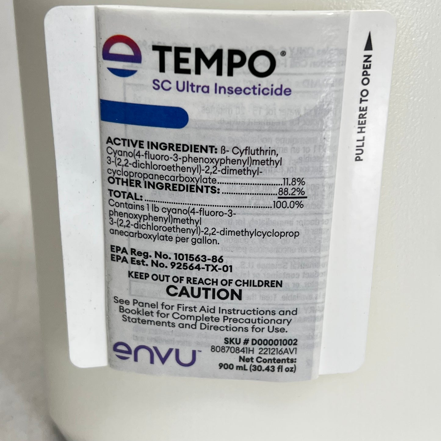 ENVU Tempo Sc Ultra Insecticide Fast Broad Spectrum Control 30.43 Fl Oz White