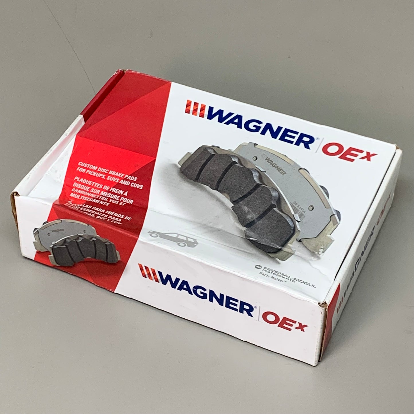 WAGNER OEx Ceramic Disc Brake Pad Set 7" x 3" Grey OEX1645