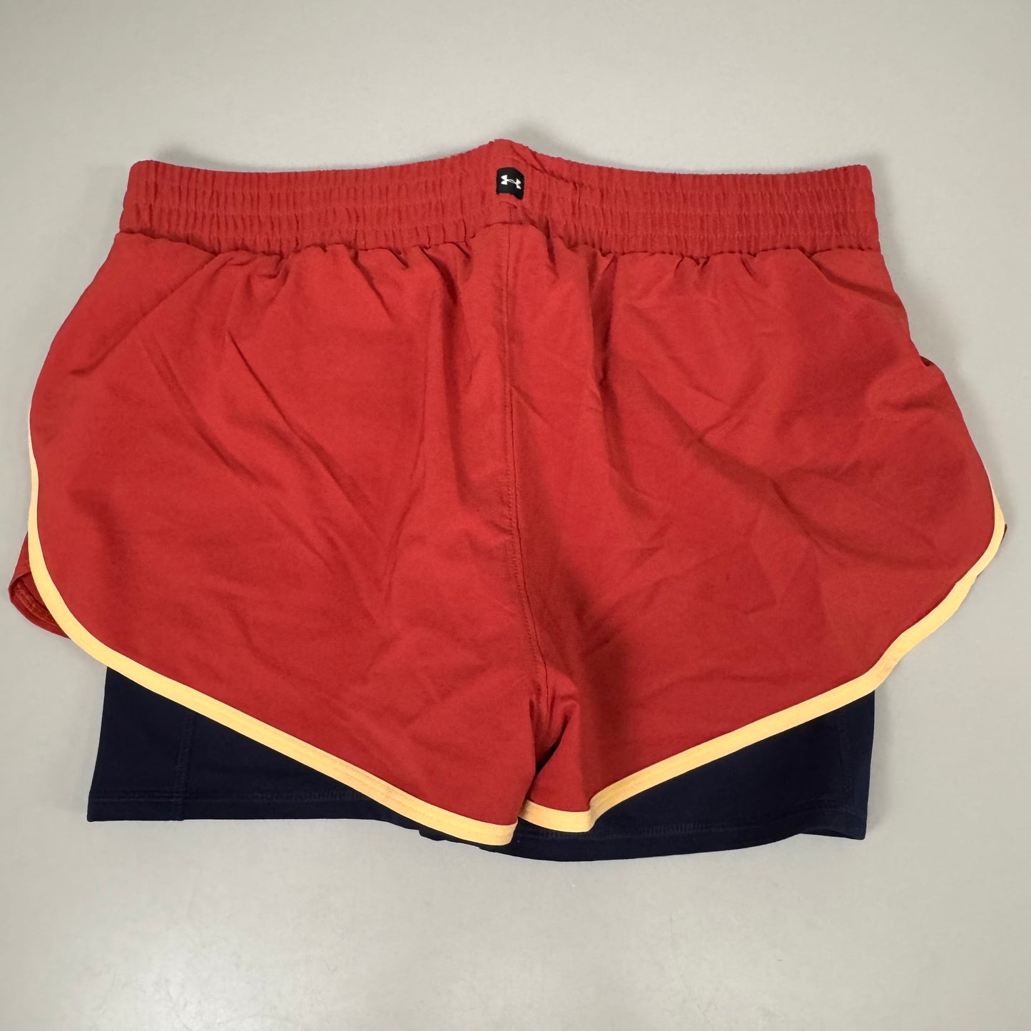 UNDER ARMOUR Women's Project Rock Flex Woven Leg Day Shorts Sz L Heritage Red