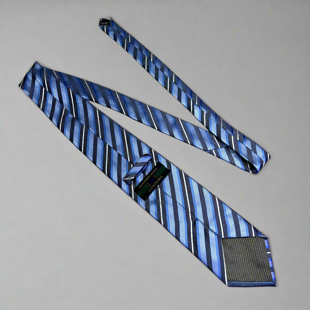 ALEXANDER JULIAN COLOURS Slanted Formal Pattern Tie 60" Blue/White (Pre-Owned)