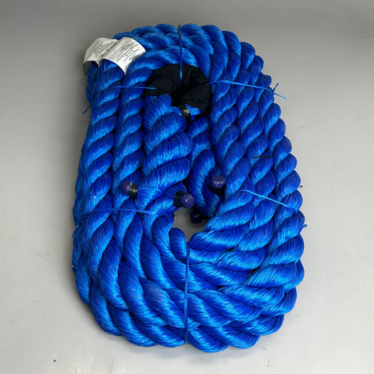 CUSTOM ROPES Tow Rope Front Wheel Assist/SM Tractors 62,500 lb Cap Blue TO62.5