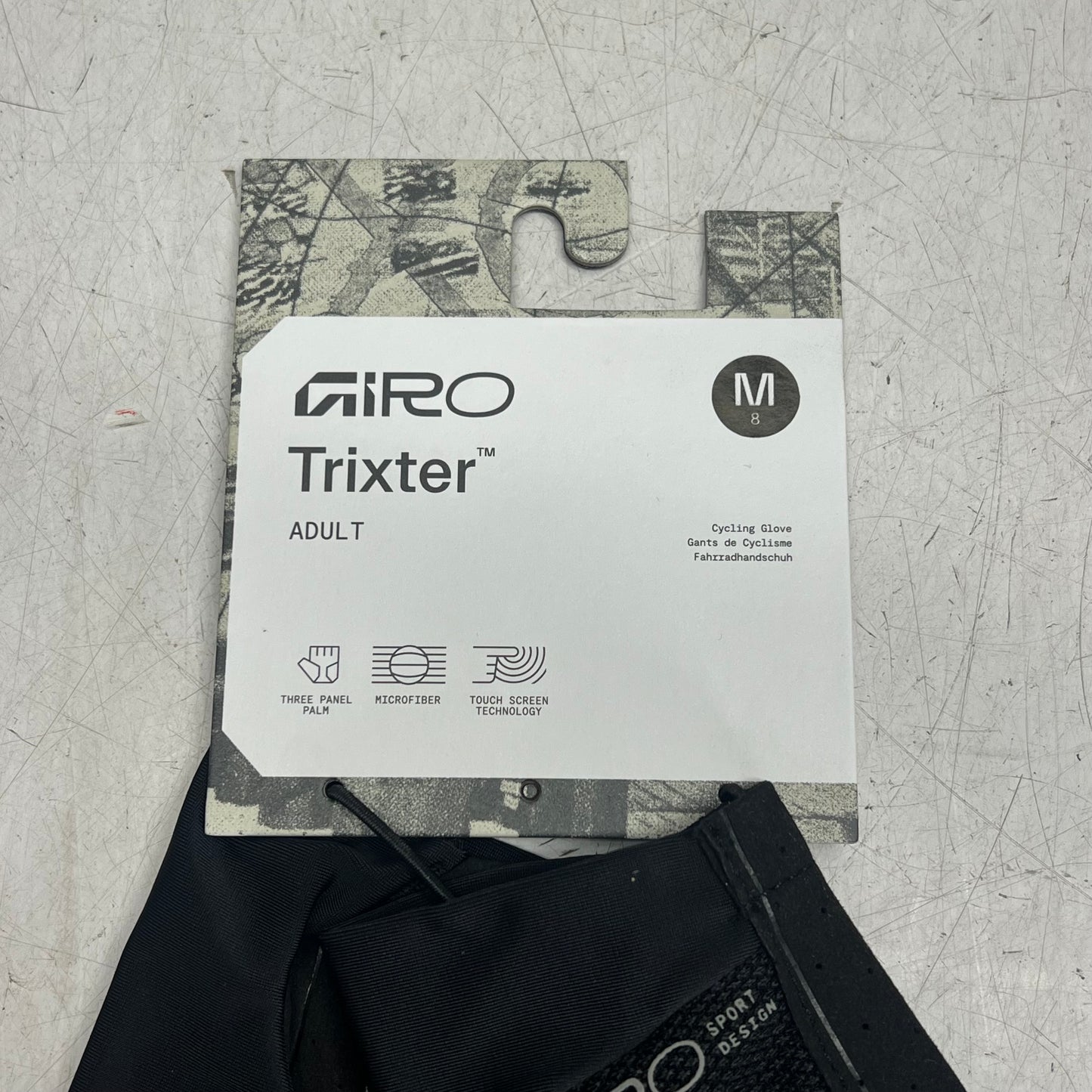 GIRO Trixter Glove Lightweight Instachill Fabric Unisex Sz M Black 7200323