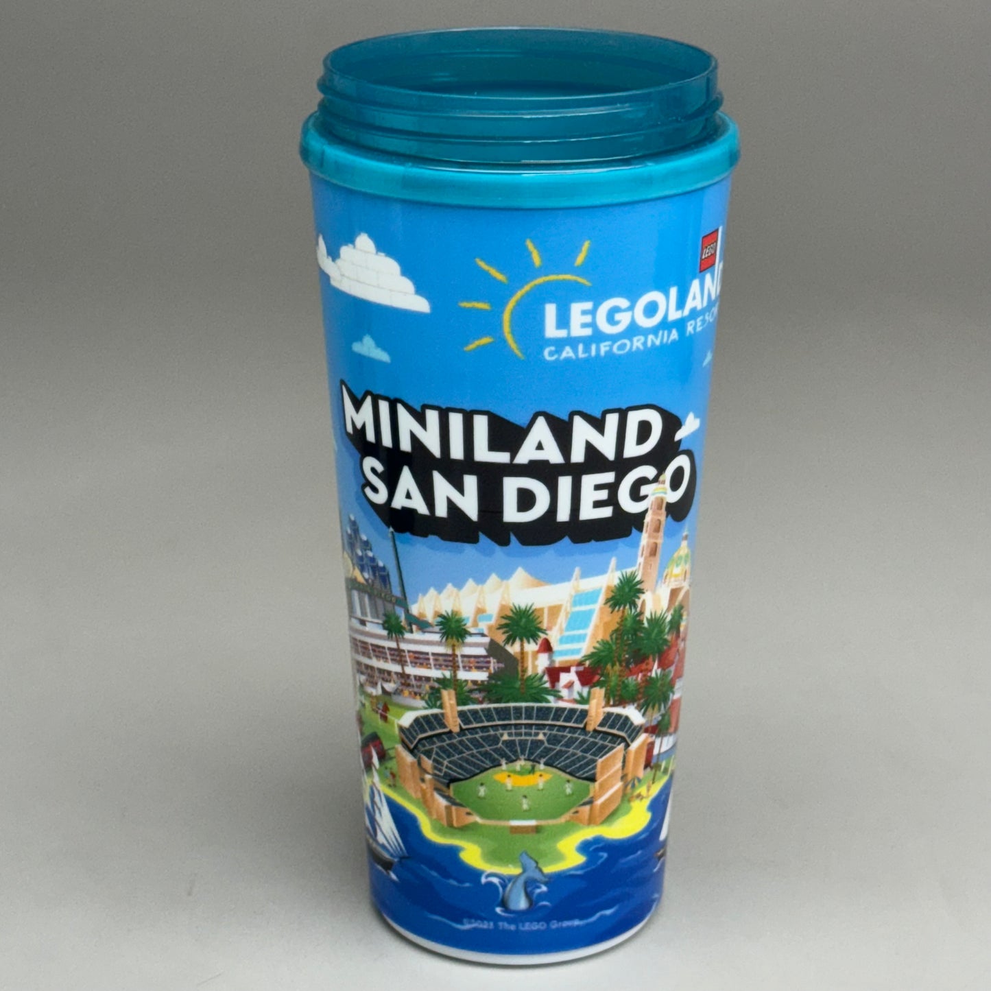 LEGOLAND Miniland San Diego (2 PACK) Plastic Cup w/Lid & Straw AUTHENTIC! (New)