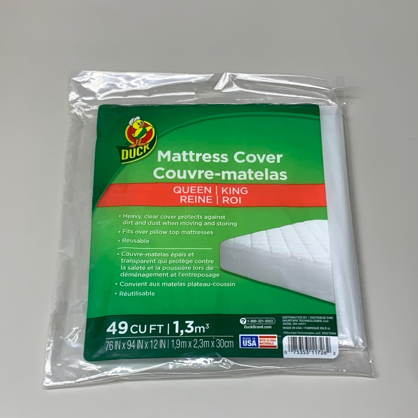 DUCK 2PK Mattress Cover Queen/King 49 CU FT 76IN X 94 IN 075353117262