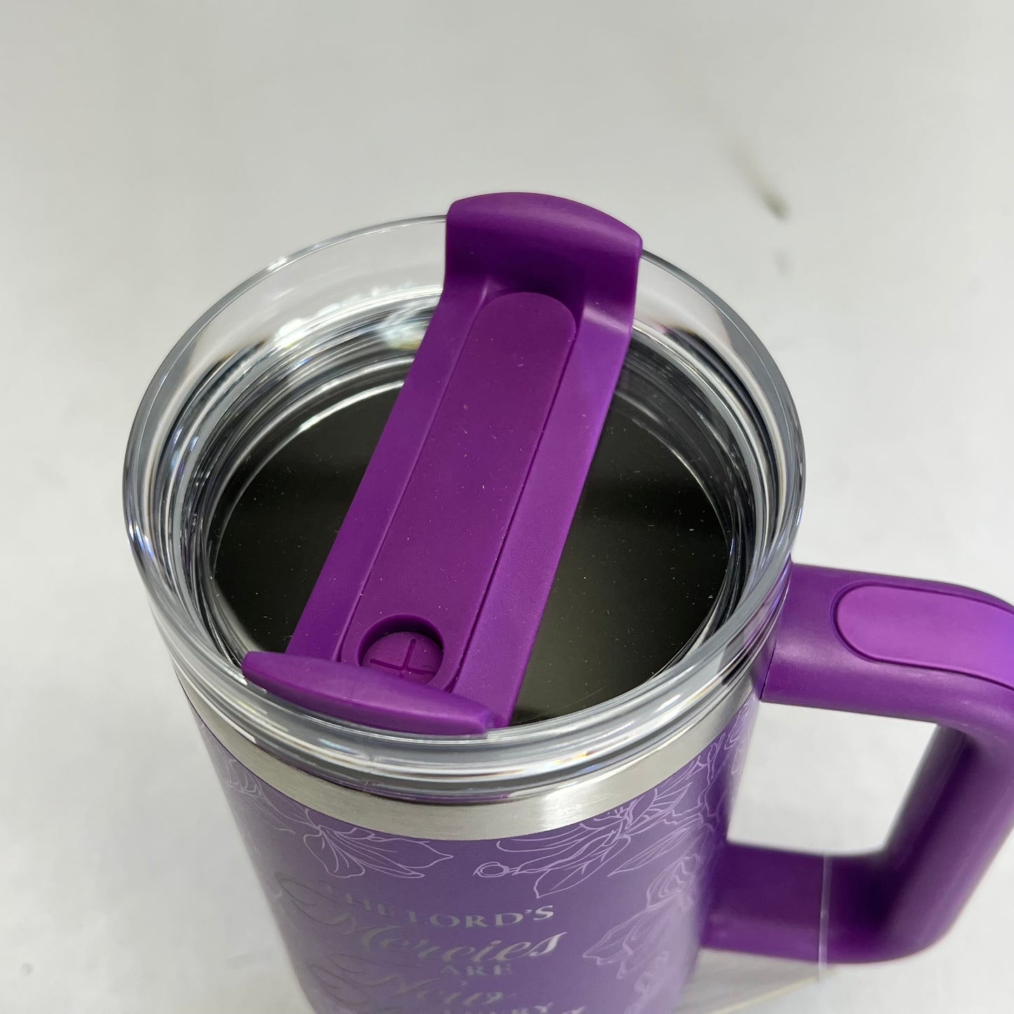CHRISTIAN ART GIFTS Lamentations 3:22-23 Tumbler with Straw 40oz Purple SMUG309