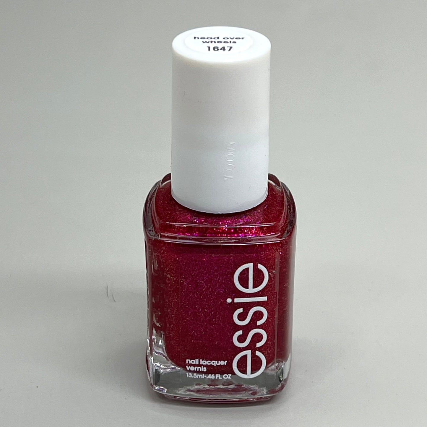 ESSIE (2 BOTTLES) Nail Polish Head Over Wheels Vivid Hot Pink Glitter .46oz 1647