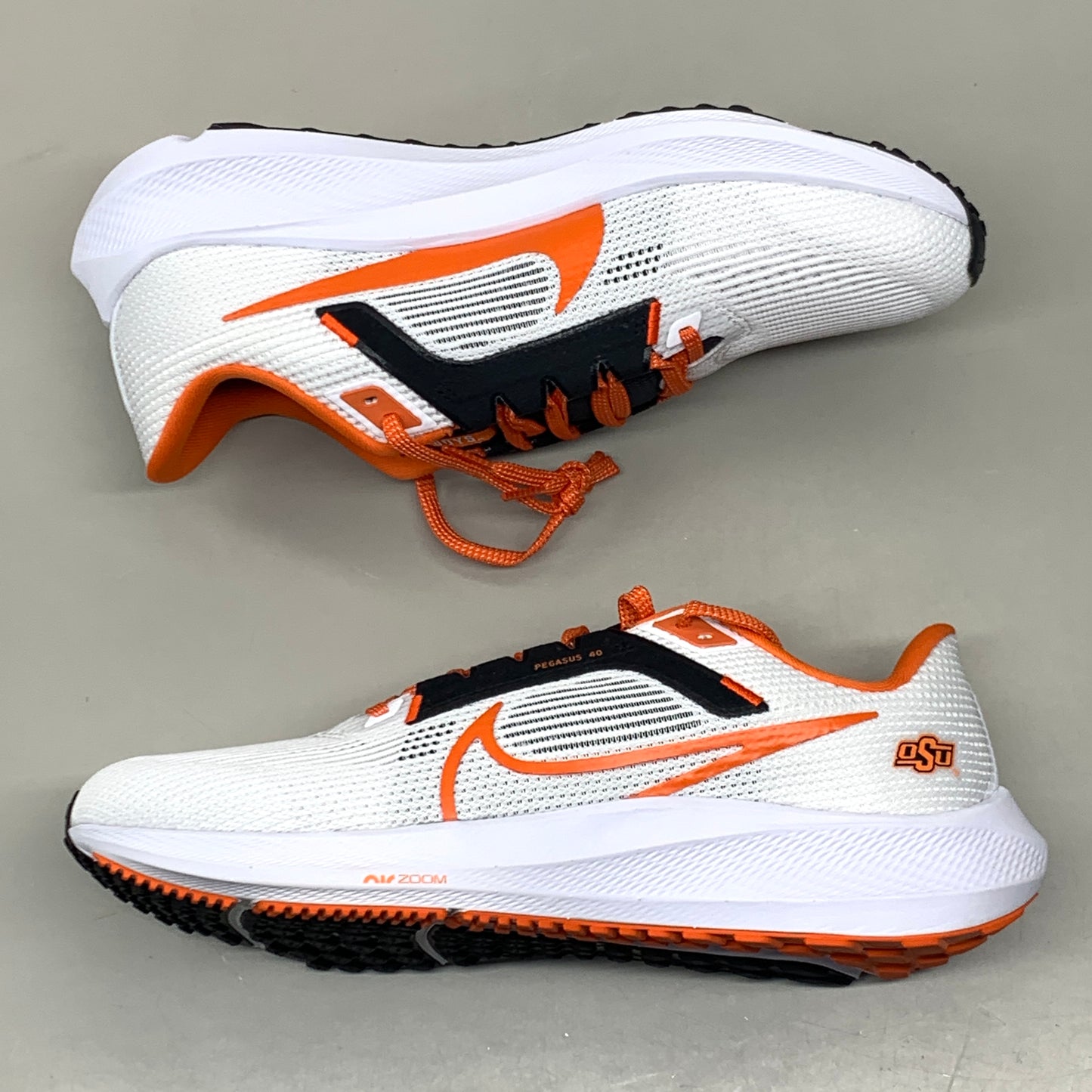 NIKE Zoom Pegasus 40 OK STATE White, Brilliant Orange & Black 8 W 6.5 M DZ5973-100