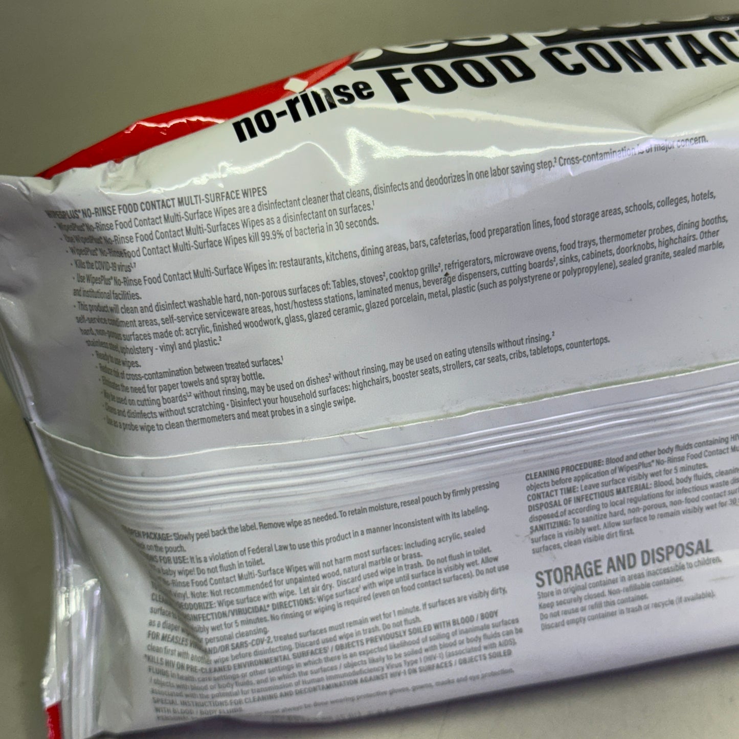 ZA@ WipesPlus No-Rinse Contact Surface Wipes 6 Pack (80 Each, 480 Total) 37608