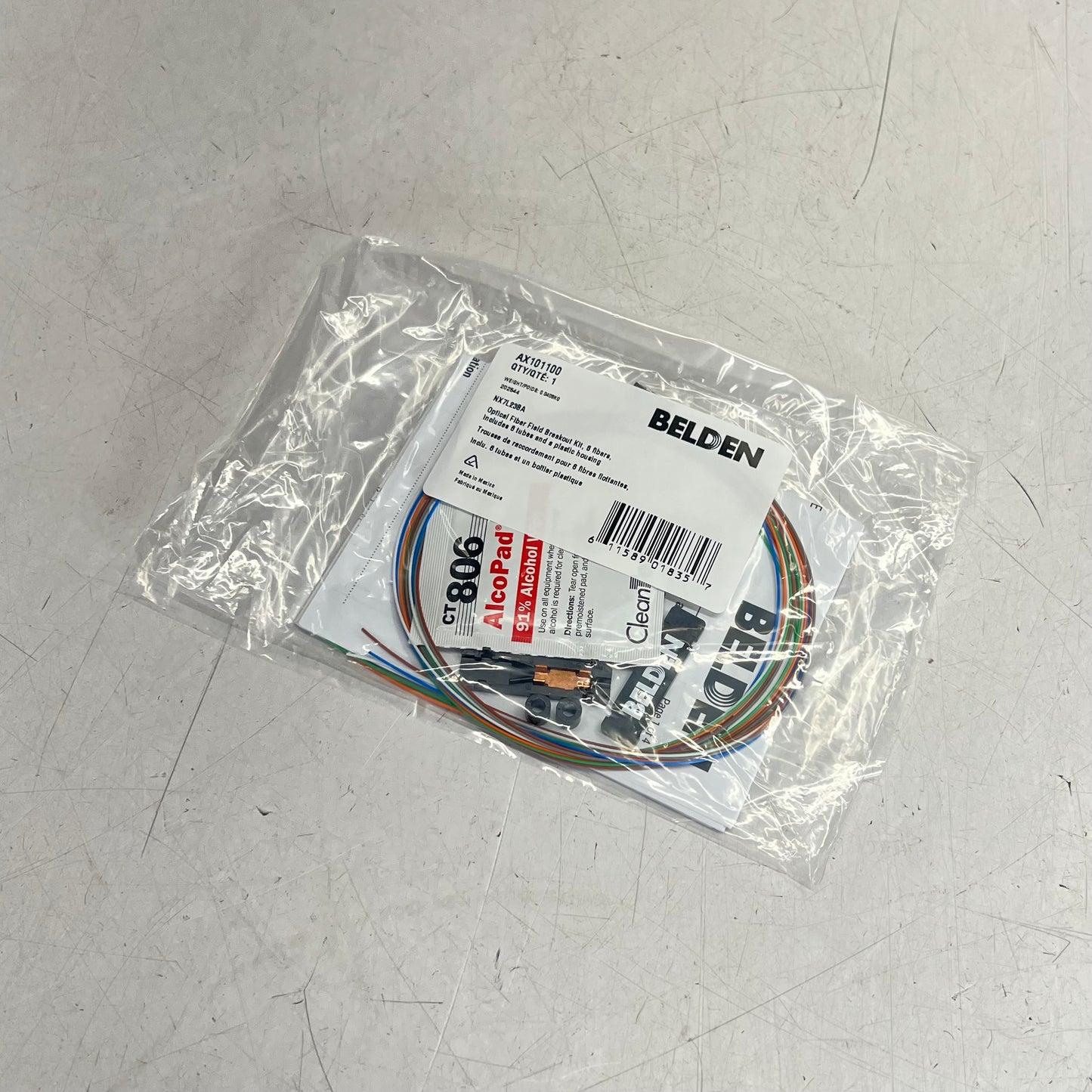 BELDEN Optical Fiber Field Breakout Kit Plastic Housing 6 Fiber 6 Tubes AX101100