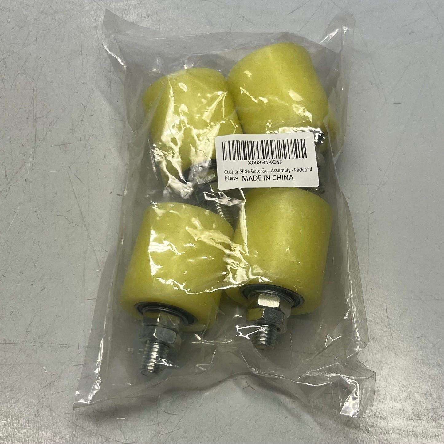 COSHAR (4 PACK) 2" Slide Gate Guide Roller, Yellow X003B1KC4F