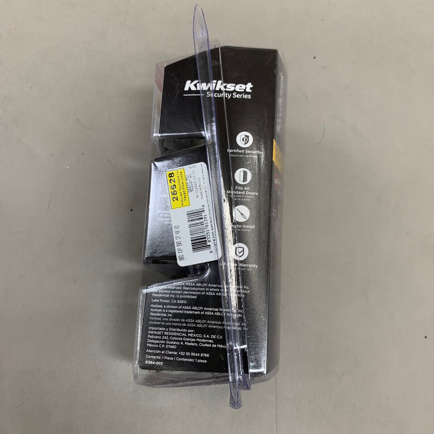 KWIKSET Single Cylinder Deadbolt 3.5"x4.5"x9" Bronze ‎96600-751