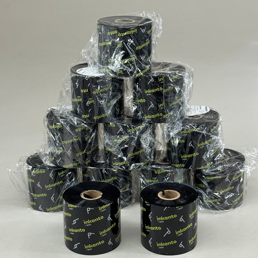 INKANTO (12 Pack) Black Inside Ink Rolls For Printers 2.99"x2001'  Black T43454IO