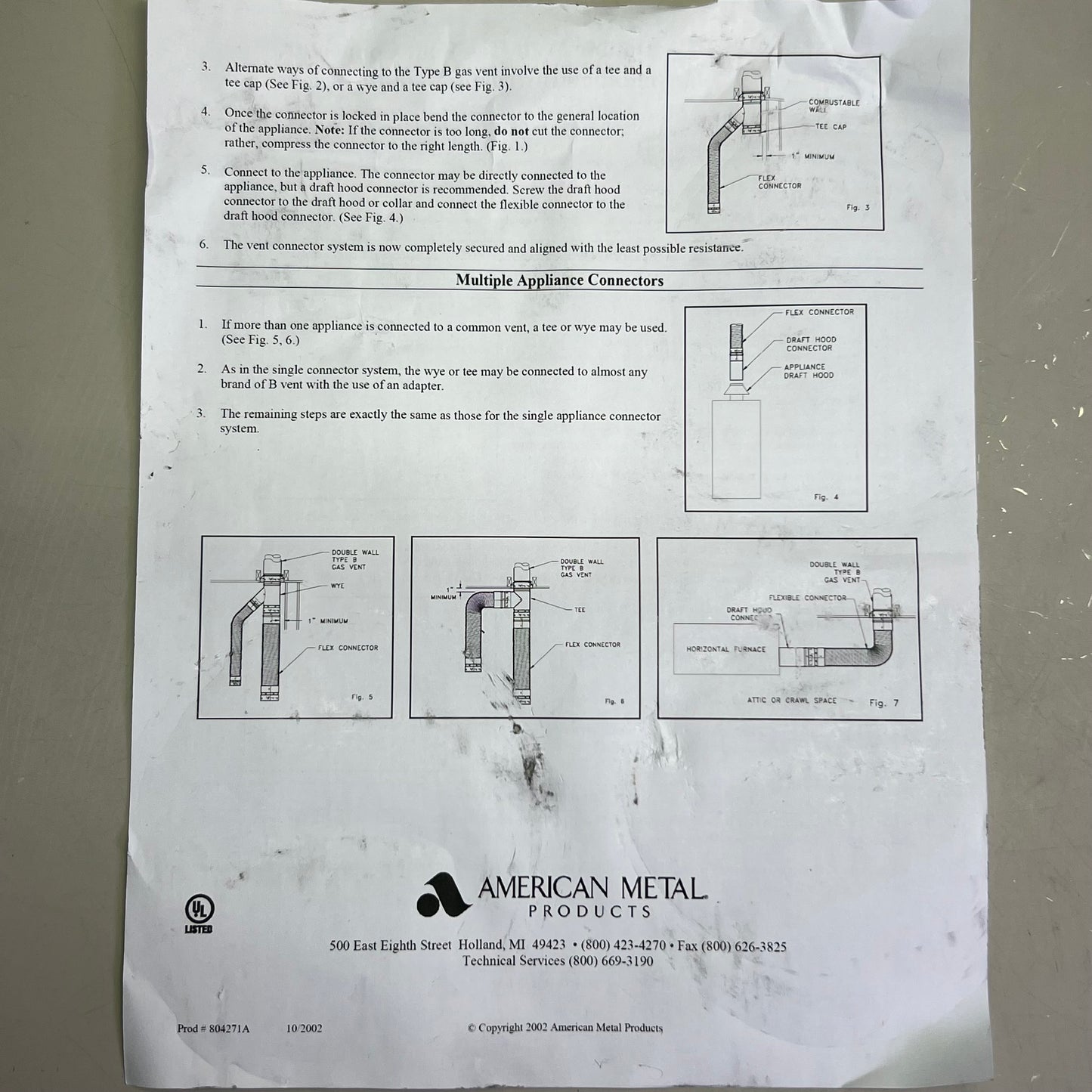 AMERIVENT (6 Pcs) Double Wall Flexible Pipe Vent Connector Sz 4” x 36”, 4ADFC3