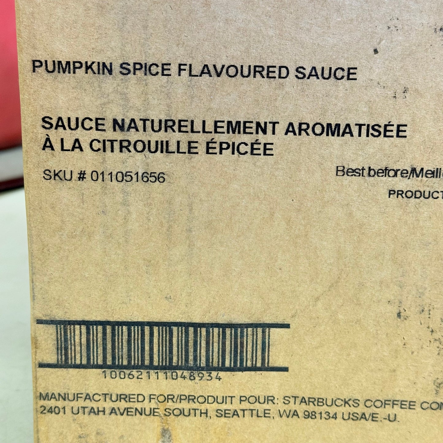 ZA@ STARBUCKS (4 PACK) Pumpkin Spice Flavoured Sauce (1.86 L/bottle) BB 12/25