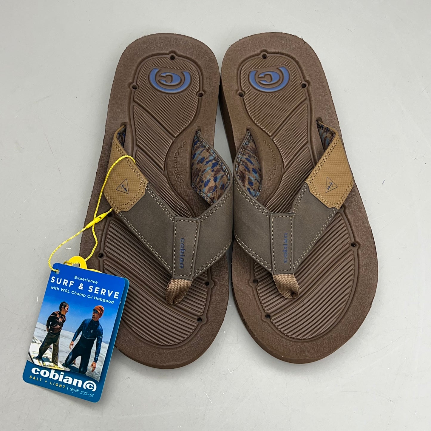 COBIAN Synthetic Suede Draino 3 Sandals  Men's Sz 12, EU 45 Brown HBD23-200-12