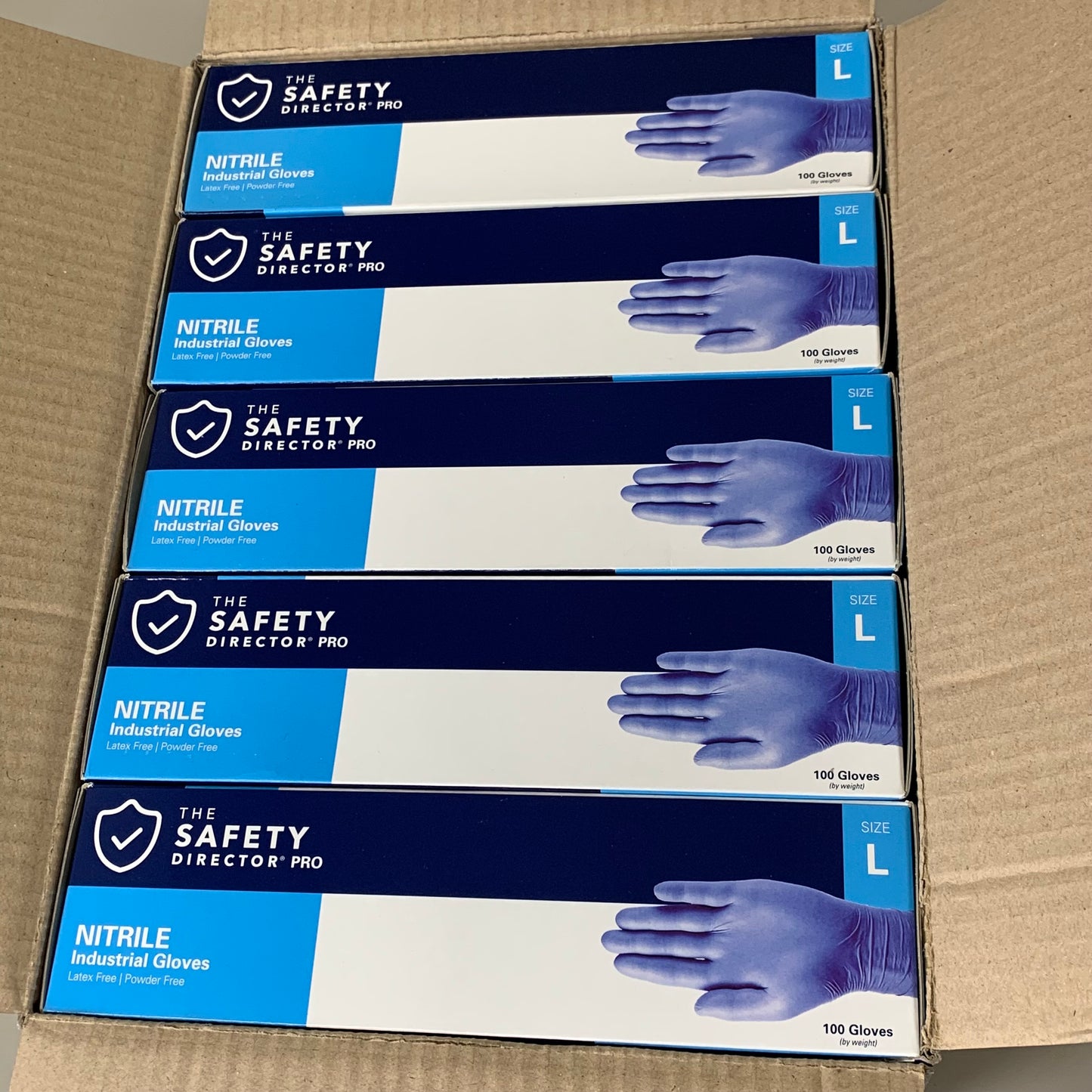 THE SAFTEY DIRECTOR (1000 PACK) Nitrile Industrial Gloves Latex Free Sz L 71154