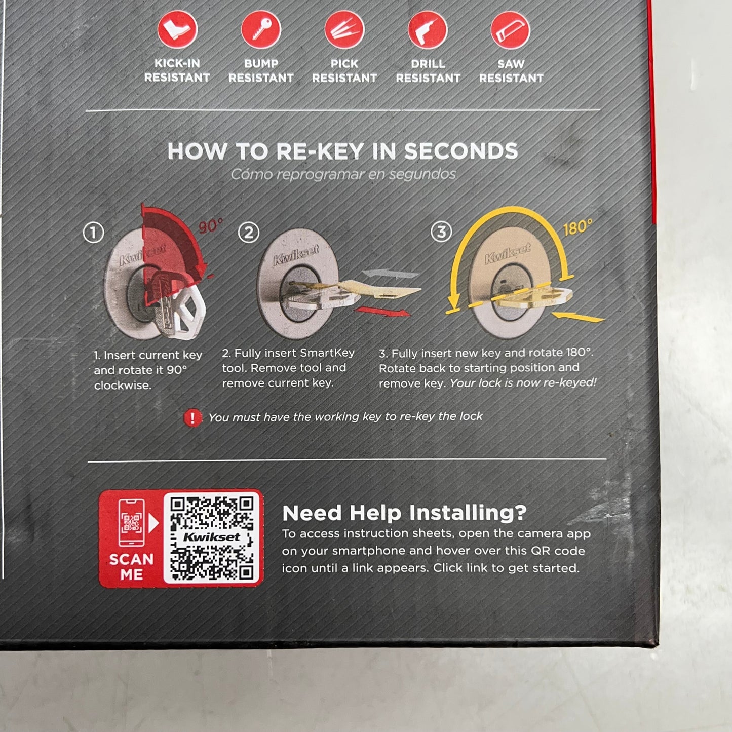 KWIKSET Halifax Double Cylinder Deadbolt & Keyed Entry Matte Black 99910-068 Damaged Package