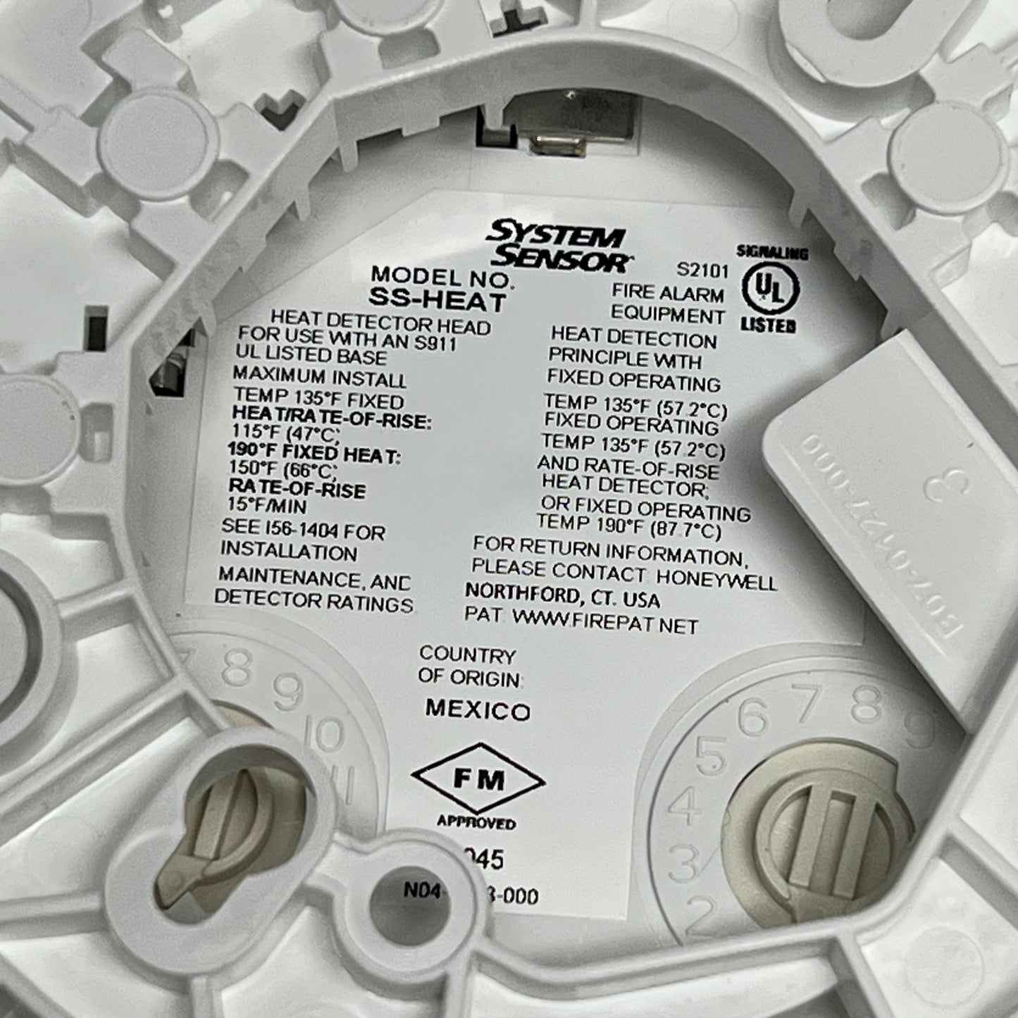 SYSTEM SENSOR Fixed Thermal Detector Ss-series Ceiling Mount 135°F SS-HEAT
