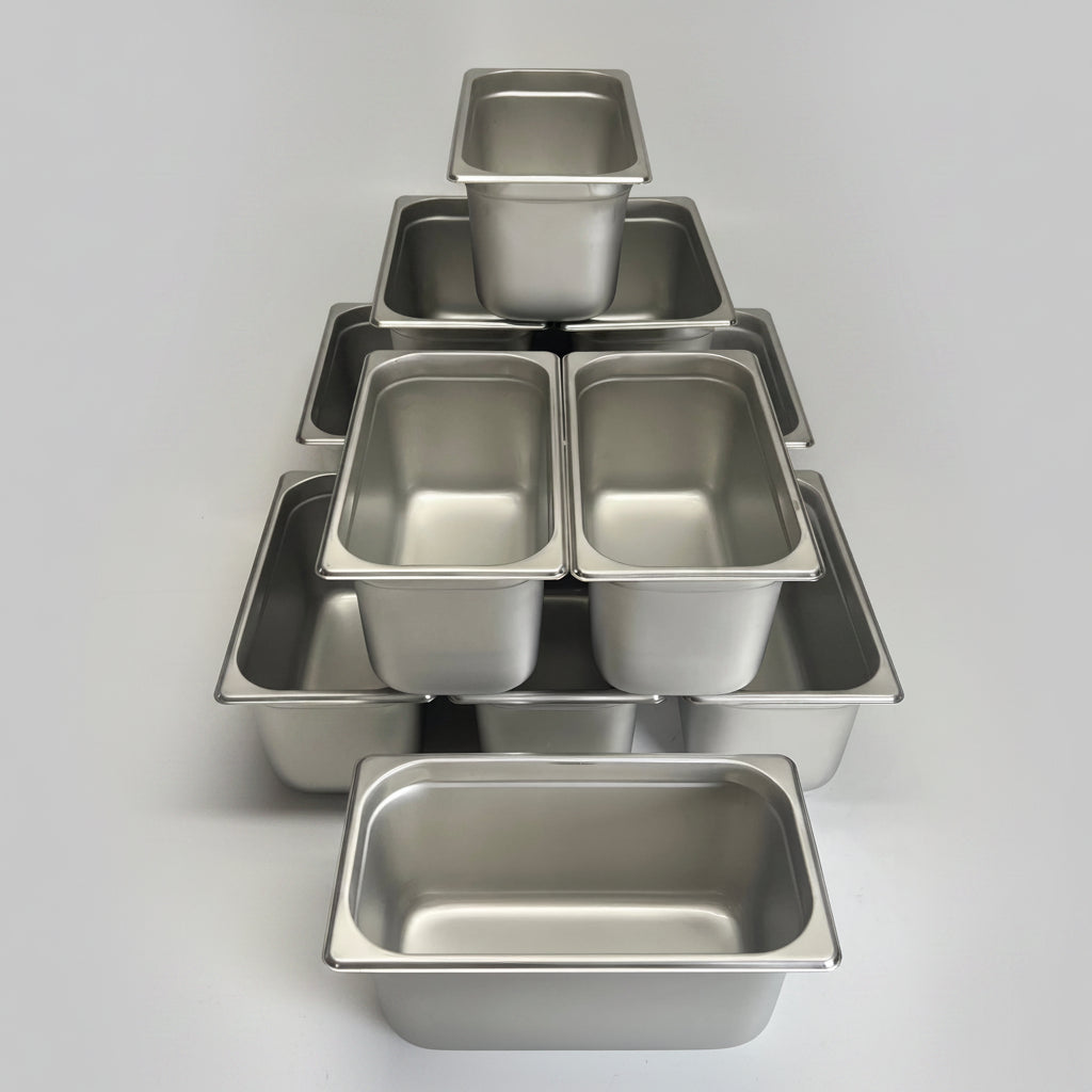 WINCO (12 PACK) Steam Table Pans Stainless Steel 1/3 Size 6" Deep SPJL-306