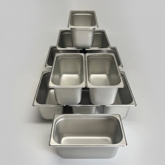 WINCO (12 PACK) Steam Table Pans Stainless Steel 1/3 Size 6" Deep SPJL-306