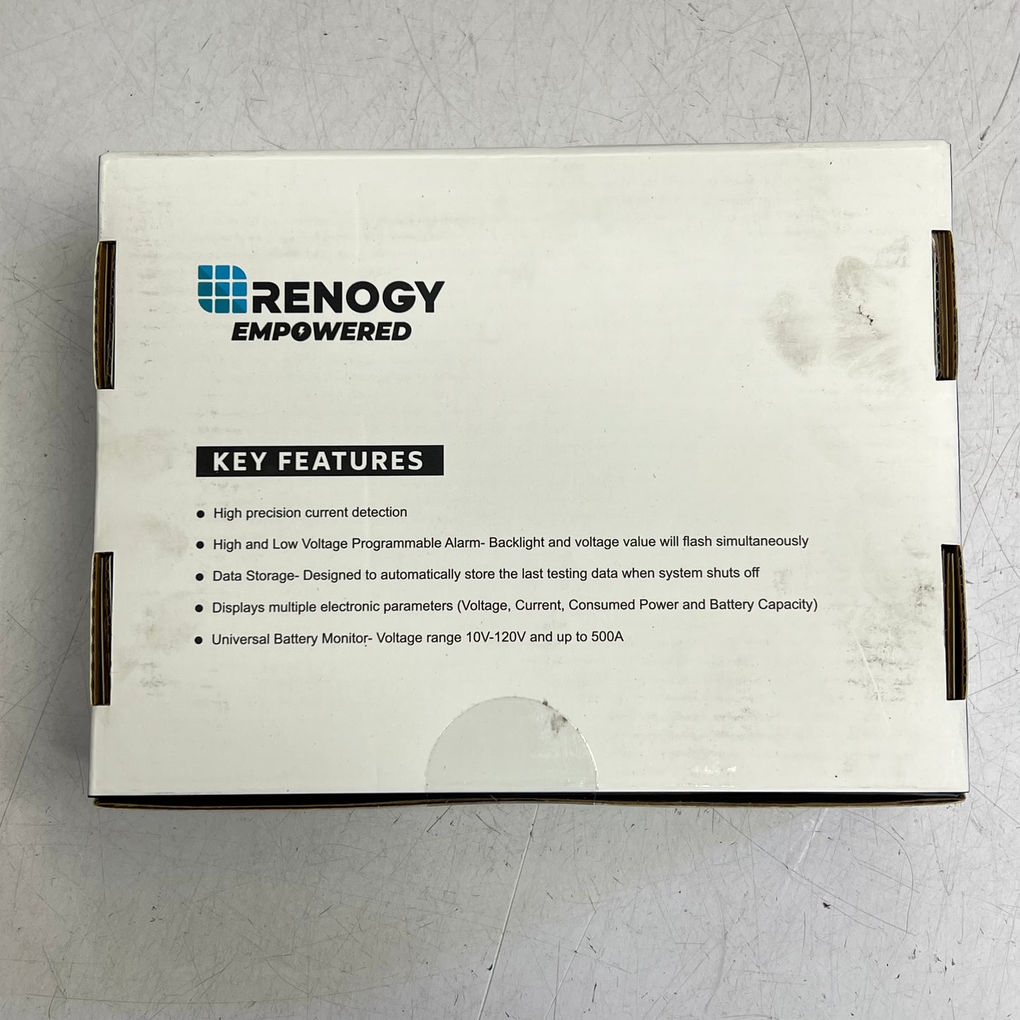 RENOGY Battery Monitor W/ Shunt 500A 120V Black RBM500-G3-US