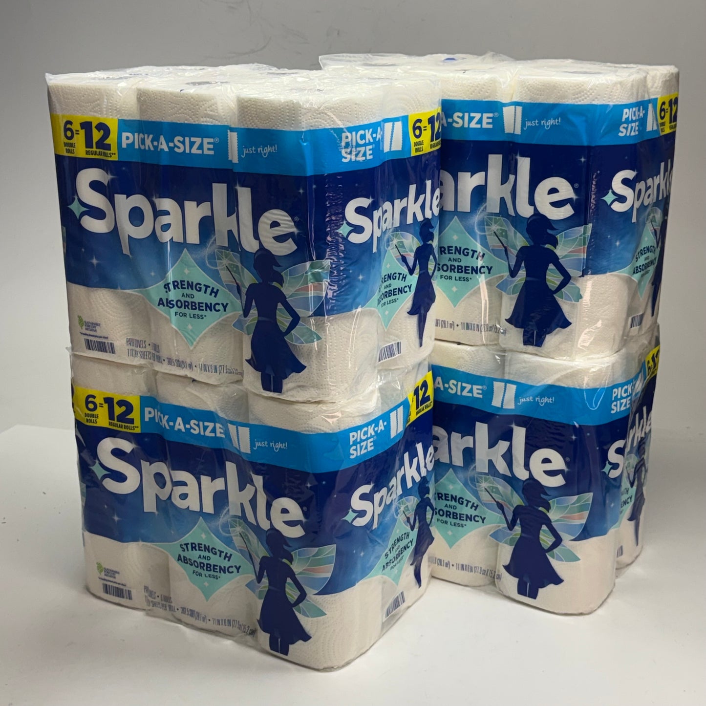 SPARKLE (24 PACK) Paper Towels Double Rolls Sz 11" x 6" Sheets - White 2226455
