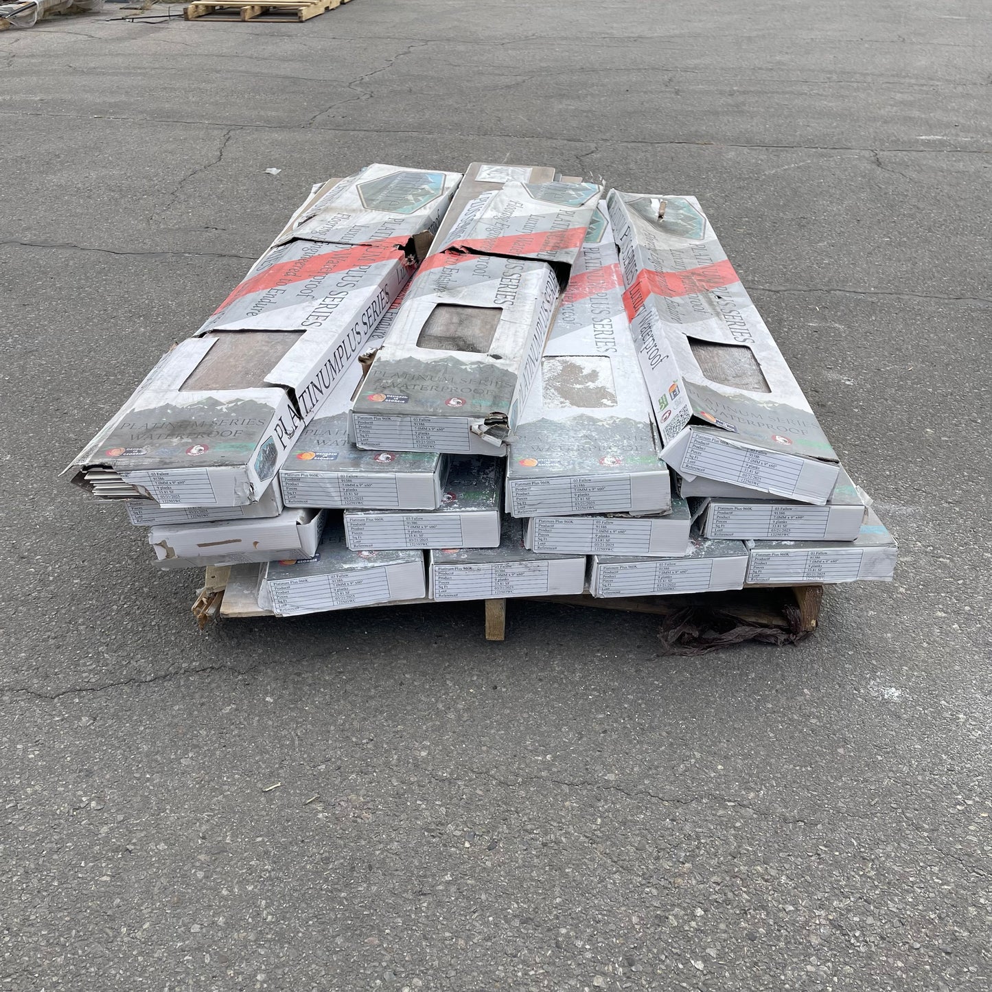 Z@ Pallet of NDURE Flooring Platinum Plus Series 60”x9” planks (AS-IS)
