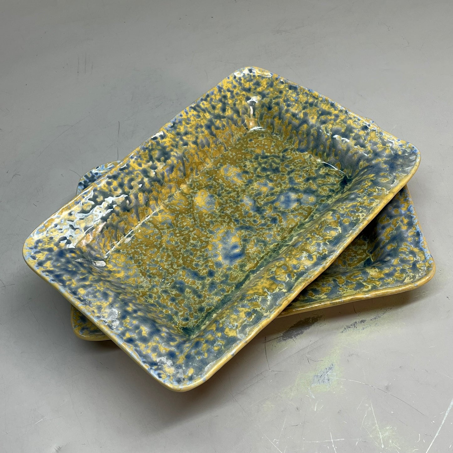 CREATIVE CO-OP (2 PACK) Stoneware Serving Dish Crackle Glaze 12.3 X 8.6 DG0495
