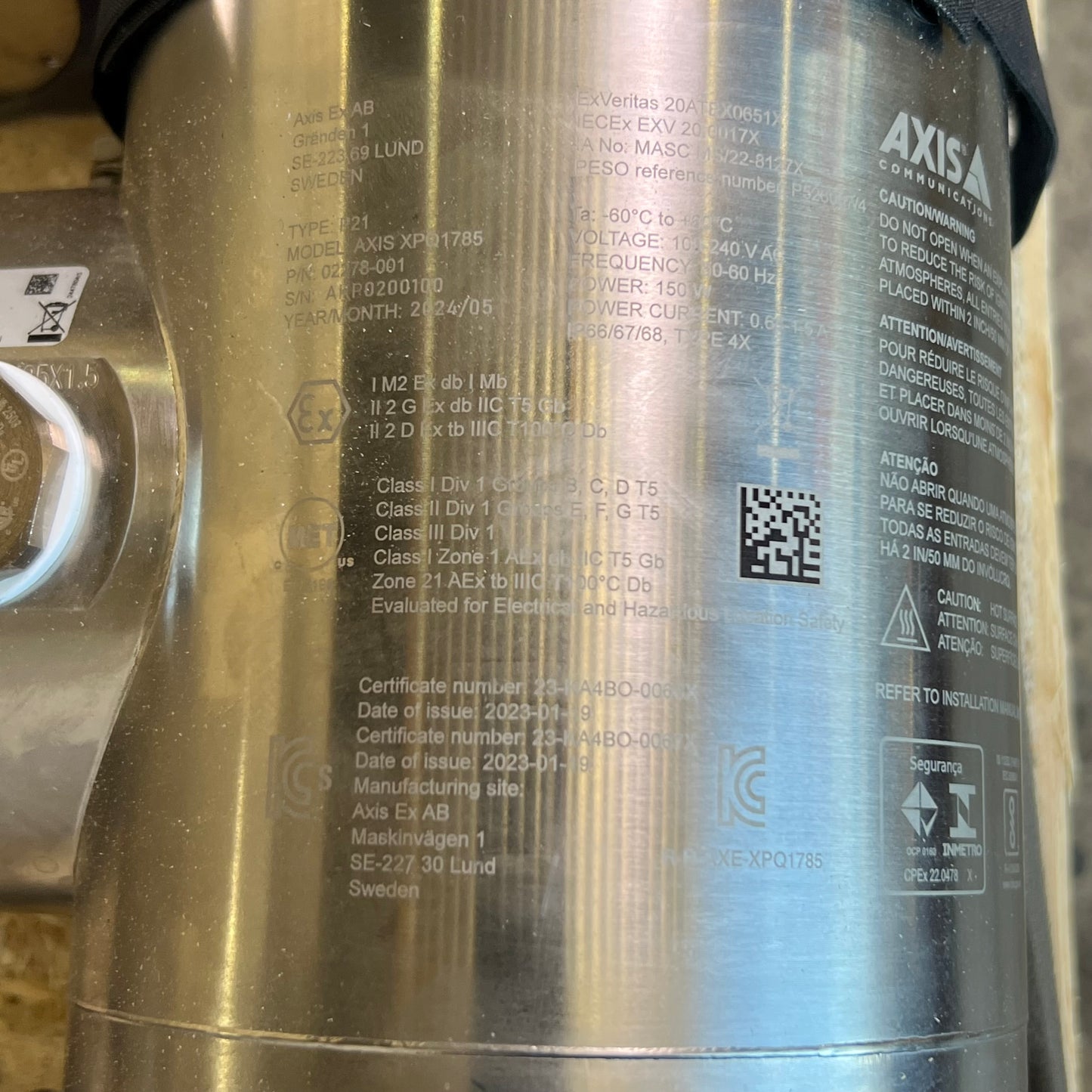 AXIS Globally Certified Explosion-Protected Positioning Network Camera XPQ1785 02278-501-01 (Pre-Owned)