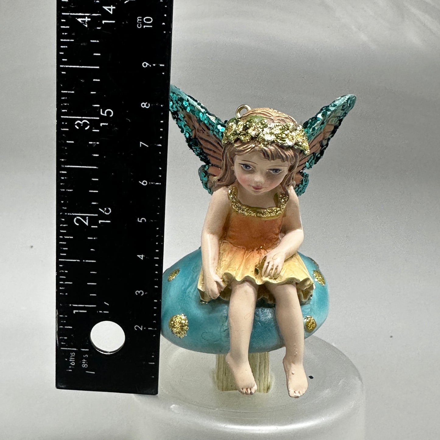 KURT S. ADLER Fairy Sitting On Mushroom Christmas Ornament 4“ E0916