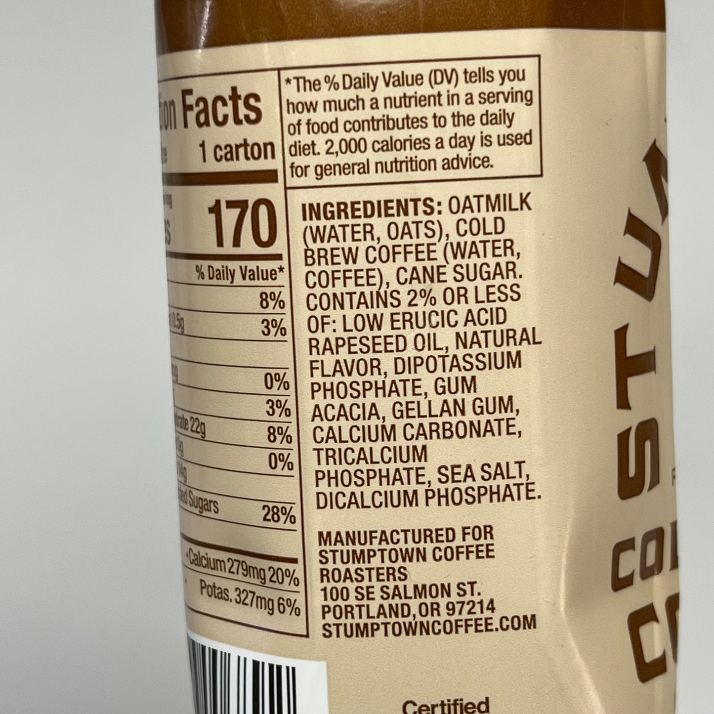 STUMPTOWN (12 PACK) Cold Brew W/ Oatly Oatmilk Horchata 11 Fl Oz BB 11/26