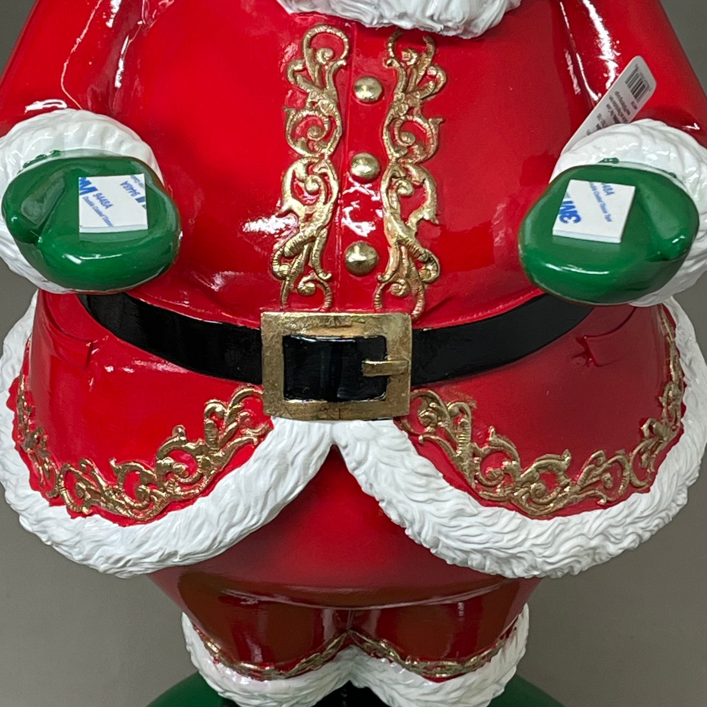 RAZ IMPORT Resin & Iron Santa Butler w/ Plate Food Safe Gold/Red 24.25" 4457707