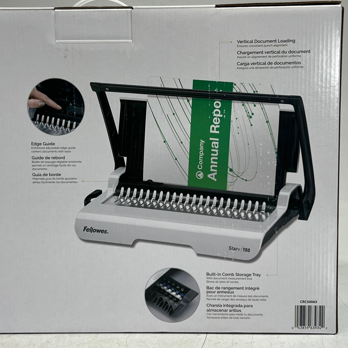FELLOWES Star + 150 Comb Binding Machine Sz 14.5"L x 9.5"W, White CRC5006501