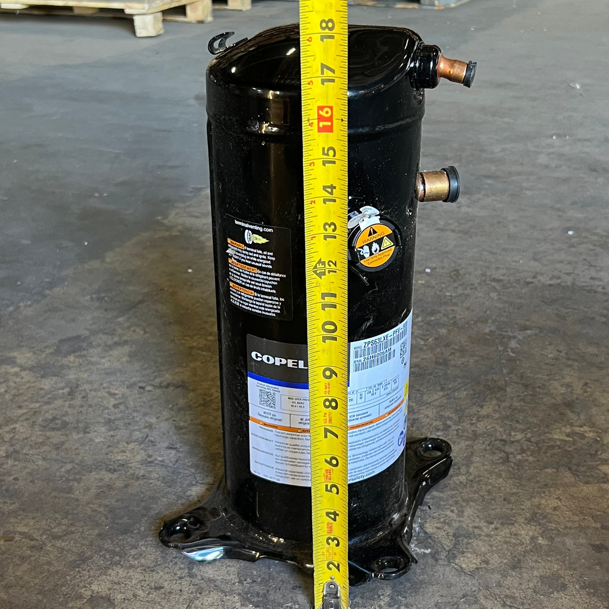 COPELAND Scroll Compressor 208-230V 1 PH Black ZPS63LXW-PFV-800 (New Other, Minor Cosmetic Dent)