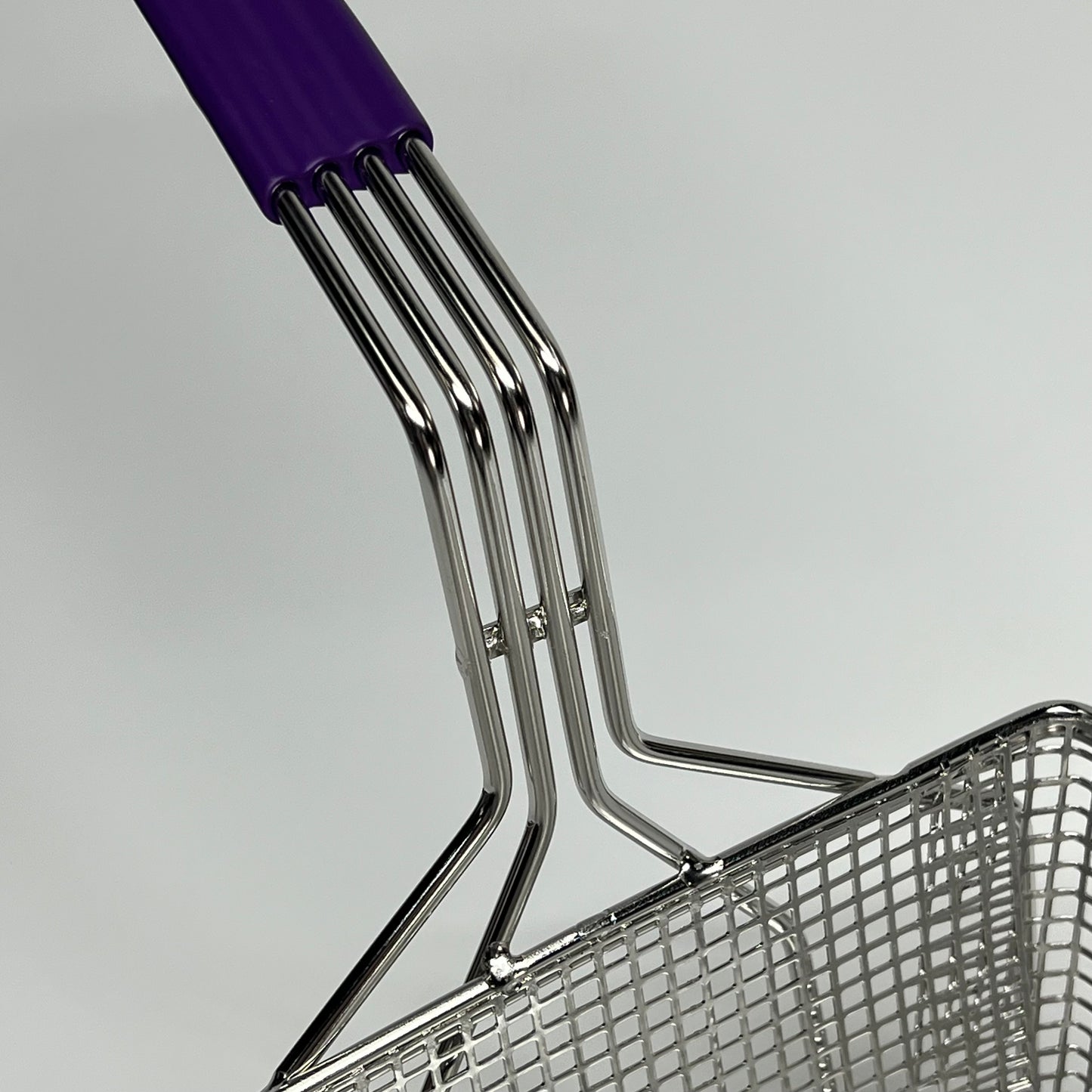 ZA@ TWENTY FOUR 7 GLOBAL SOLUTIONS  (2 PACK) Rectangle Fry Basket W/ Silicone Handle  15.5"x8.215"x5.75" Chrome/Purple 4054