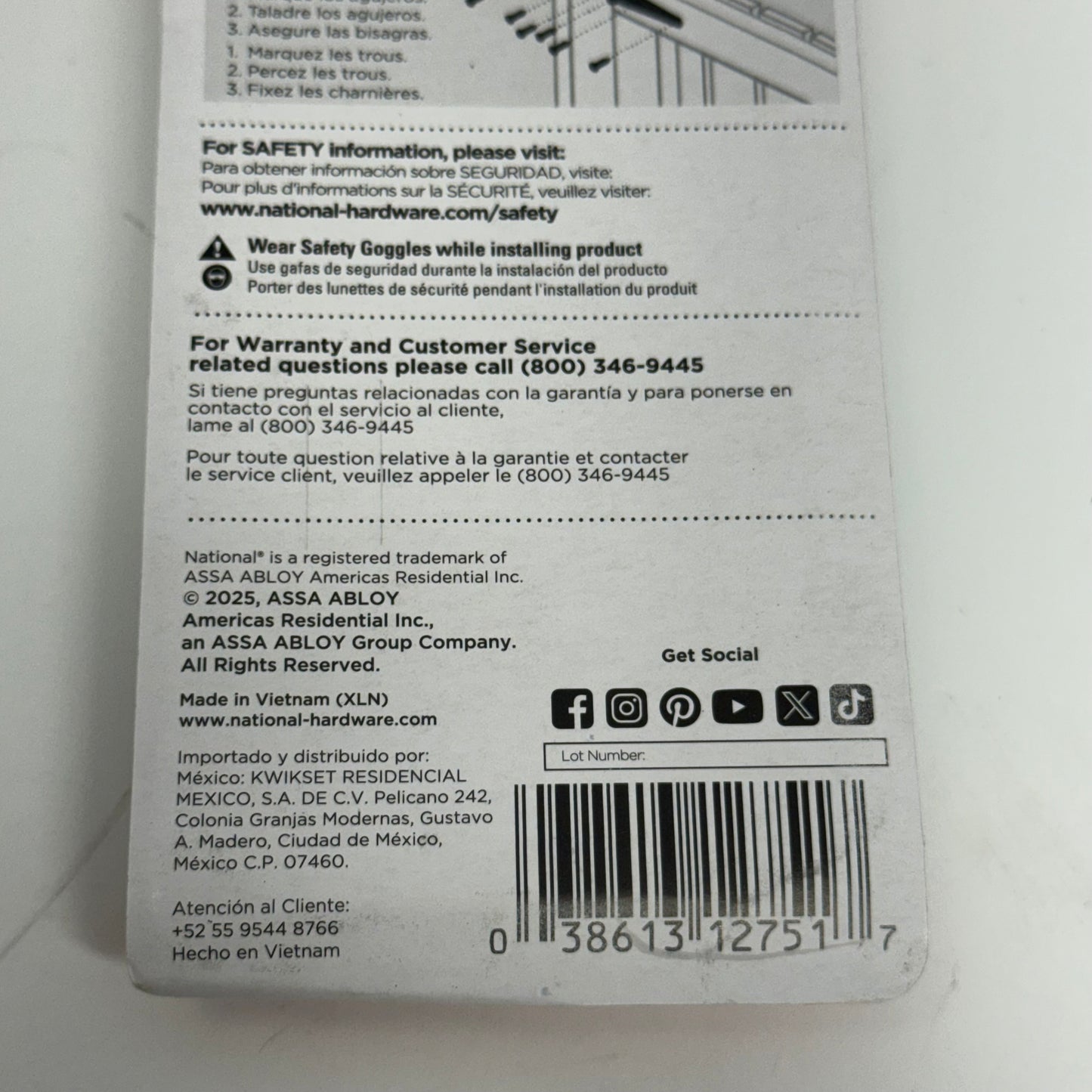 NATIONAL HARDWARE Light Strap Hinge Sz 4", Grey N127-514